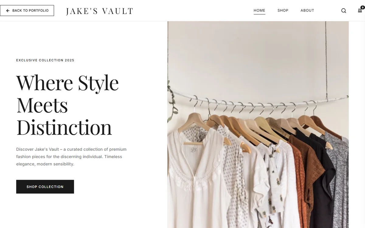 Jake's Vault home page